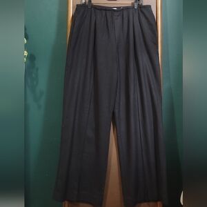 Vince *BLACK* Pleated Wool Knit Wide Leg High Rise Trouser